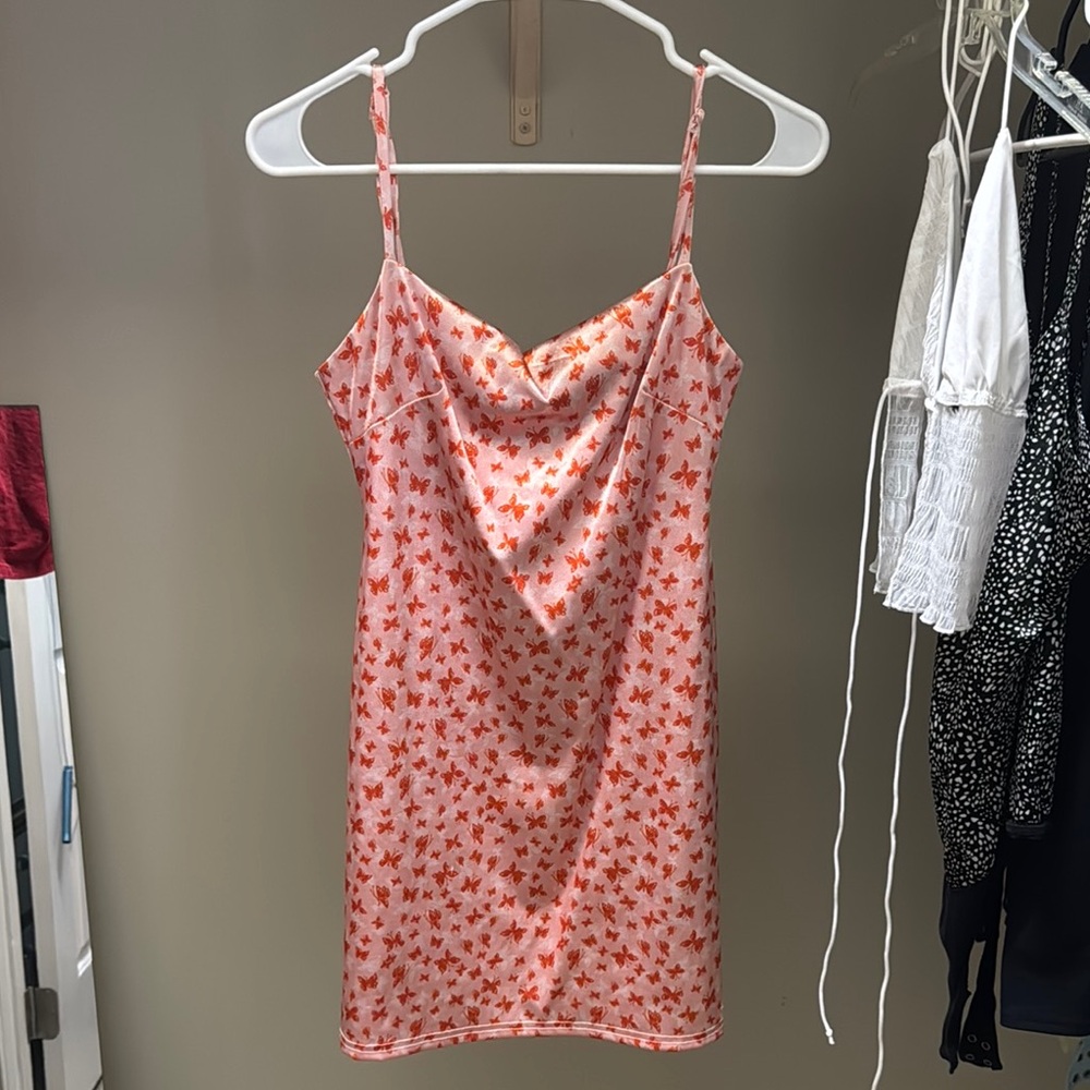 Floral Slip Dress in Pink and Red